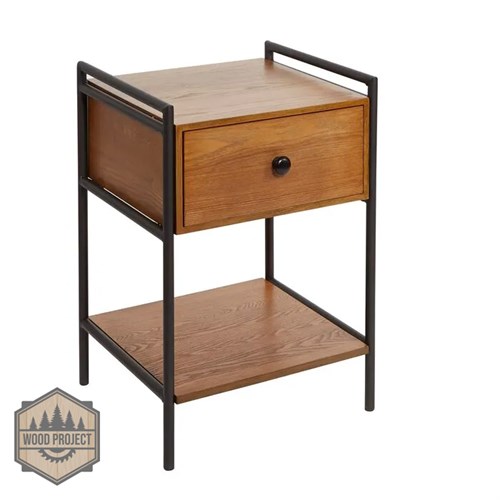 Nakas Kaki Besi Solid Wood