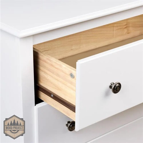 Nakas Putih Solid Wood Laci Banyak